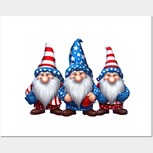 4th of July Gnomes #2 Posters and Art